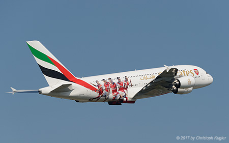 Airbus A380-861 | A6-EUA | Emirates Airline  |  promoting Arsenal FC | Z&UUML;RICH (LSZH/ZRH) 25.05.2017