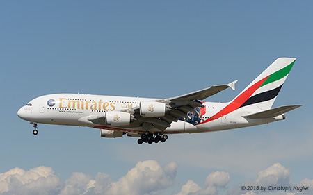 Airbus A380-861 | A6-EUB | Emirates Airline  |  Paris St. Germain sticker | FRANKFURT (EDDF/FRA) 14.04.2018