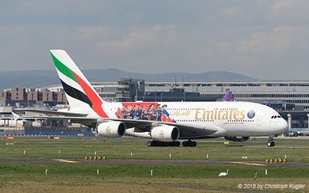 Airbus A380-861 | A6-EUB | Emirates Airline  |  Paris St. Germain sticker | FRANKFURT (EDDF/FRA) 14.04.2018