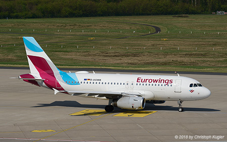 Airbus A319-132 | D-AGWB | Eurowings | EDDK 20.04.2018