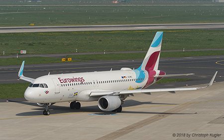 Airbus A320-214 | D-AEWG | Eurowings  |  Visit Sweden and Göteborg sticker | D&UUML;SSELDORF (EDDL/DUS) 21.04.2018