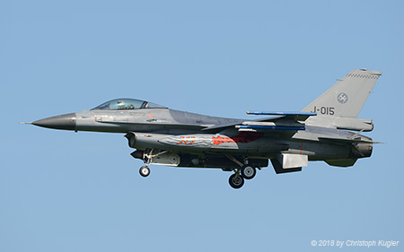 General Dynamics F-16AM | J-015 | Royal Netherlands Air Force | LEEUWARDEN (EHLW/LWR) 18.04.2018