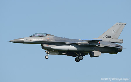 General Dynamics F-16AM | J-201 | Royal Netherlands Air Force | LEEUWARDEN (EHLW/LWR) 18.04.2018