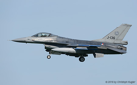 General Dynamics F-16AM | J-136 | Royal Netherlands Air Force | LEEUWARDEN (EHLW/LWR) 19.04.2018
