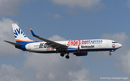 Boeing 737-8Z9 | D-ASXB | SunExpress Germany  |  Promoting the German Football Club Eintracht Frankfurt | ARRECIFE-LANZAROTE (GCRR/ACE) 15.09.2018