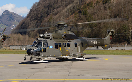 Aerospatiale AS332 M1 Super Puma | T-318 | Swiss Air Force  |  Showing badge of LTSt 8 | ALPNACH (LSMA/---) 14.03.2018