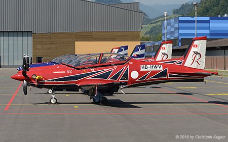 Pilatus PC-21 | HB-HWV | Royal Australian Air Force  |  will become A54-022 with the Roulettes | BUOCHS (LSZC/BXO) 12.07.2018