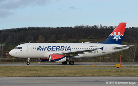 Airbus A319-132 | YU-APC | Air Serbia | Z&UUML;RICH (LSZH/ZRH) 02.01.2018