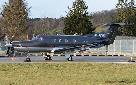 Pilatus PC-12/47 | OY-GSB | untitled (Widex) | Z&UUML;RICH (LSZH/ZRH) 02.01.2018