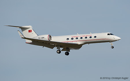 Gulfstream G550 | TC-CBK | Government of Turkey | Z&UUML;RICH (LSZH/ZRH) 24.01.2018