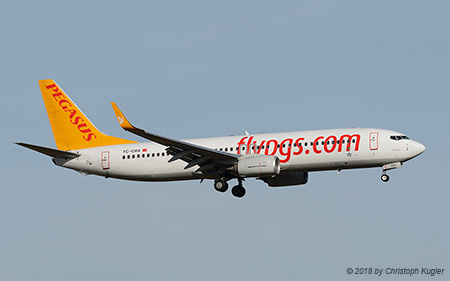Boeing 737-8H6 | TC-CRA | Pegasus Airlines | Z&UUML;RICH (LSZH/ZRH) 24.01.2018