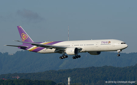Boeing 777-3ALER | HS-TKM | Thai Airways International | Z&UUML;RICH (LSZH/ZRH) 10.06.2018