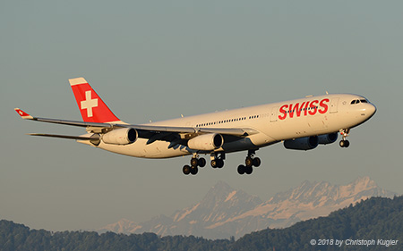 Airbus A340-313X | HB-JMB | Swiss International Air Lines | Z&UUML;RICH (LSZH/ZRH) 28.06.2018