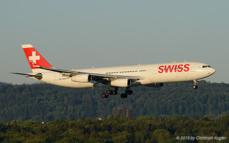 Airbus A340-313X | HB-JMD | Swiss International Air Lines | Z&UUML;RICH (LSZH/ZRH) 28.06.2018
