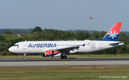 Airbus A320-232 | YU-APH | Air Serbia  |  with 90 Years JAT sticker | Z&UUML;RICH (LSZH/ZRH) 01.08.2018