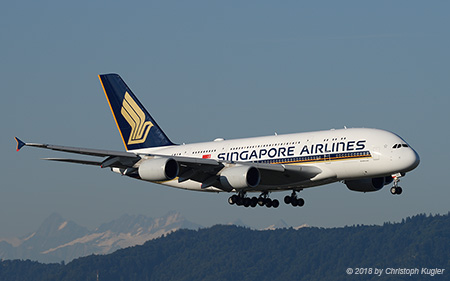 Airbus A380-841 | 9V-SKZ | Singapore Airlines | Z&UUML;RICH (LSZH/ZRH) 12.08.2018