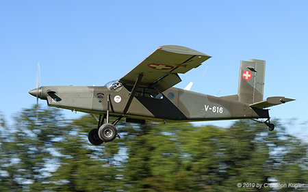 Pilatus PC-6/B2-H2M-1 | V-616 | Swiss Air Force | CHL&AUML;MPE (----/---) 12.09.2019