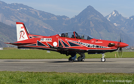 Pilatus PC-21 | HB-HWK | Royal Australian Air Force  |  200th PC-21 built, will become A54-037 with the Roulettes | BUOCHS (LSZC/BXO) 21.03.2019