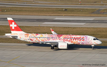 Bombardier CSeries 300 | HB-JCA | Swiss Global Airlines  |  Fête des Vignerons 2019 cs | Z&UUML;RICH (LSZH/ZRH) 15.02.2019
