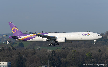 Boeing 777-3ALER | HS-TKQ | Thai Airways International | Z&UUML;RICH (LSZH/ZRH) 19.04.2019