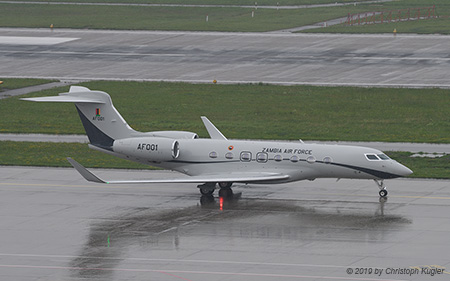 Gulfstream G650ER | AF001 | Zambian Air Force | Z&UUML;RICH (LSZH/ZRH) 22.06.2019