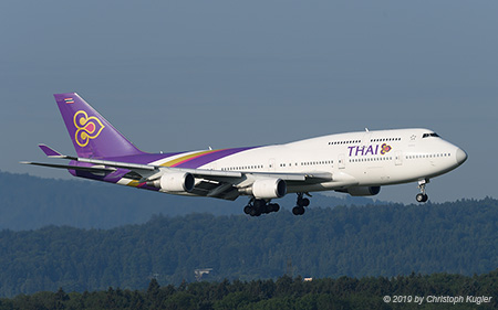 Boeing 747-4D7 | HS-TGA | Thai Airways International | Z&UUML;RICH (LSZH/ZRH) 14.07.2019