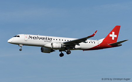 Embraer ERJ-190LR | HB-JVU | Helvetic Airways | Z&UUML;RICH (LSZH/ZRH) 01.08.2019