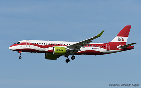 Airbus A220-300 | YL-CSL | Air Baltic  |  100 Years Independence of Latvia | Z&UUML;RICH (LSZH/ZRH) 01.08.2019