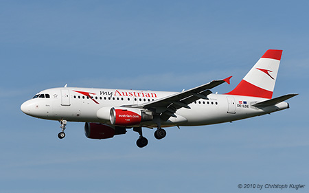 Airbus A319-112 | OE-LDE | Austrian Airlines  |  with additional 'my Austrian' titles | Z&UUML;RICH (LSZH/ZRH) 01.08.2019