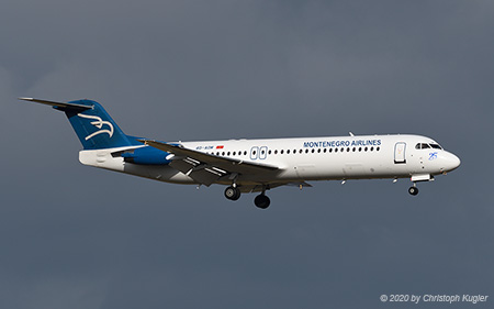 Fokker 100 | 4O-AOM | Montenegro Airlines  |  with 25 years sticker | Z&UUML;RICH (LSZH/ZRH) 19.01.2020