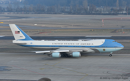 Boeing VC-25A | 82-8000 | US Air Force | Z&UUML;RICH (LSZH/ZRH) 21.01.2020