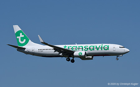 Boeing 737-8AL | 2-TJFK | Transavia France (MC Aviation Partners)  |  arriving from Ostrava for a short turnaround on its way to Shannon | Z&UUML;RICH (LSZH/ZRH) 07.05.2020