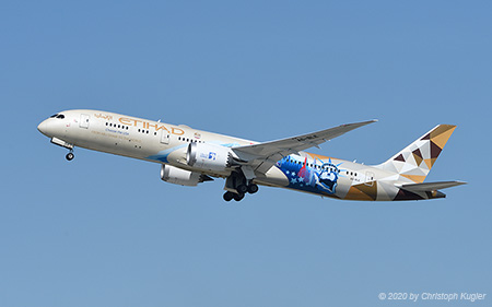 Boeing 787-9 | A6-BLE | Etihad Airways  |  ADNOC - Choose the USA | Z&UUML;RICH (LSZH/ZRH) 11.09.2020