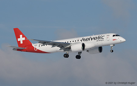 Embraer ERJ-190-E2 | HB-AZE | Helvetic Airways  |  1600th E-Jet sticker | Z&UUML;RICH (LSZH/ZRH) 09.01.2021