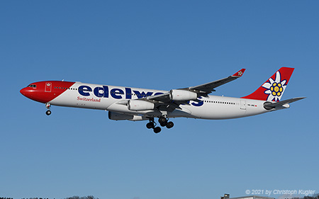 Airbus A340-313X | HB-JME | Edelweiss Air | Z&UUML;RICH (LSZH/ZRH) 24.01.2021