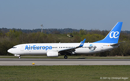 Boeing 737-85P | EC-MJU | Air Europa  |  with Argentina sticker | Z&UUML;RICH (LSZH/ZRH) 24.04.2021