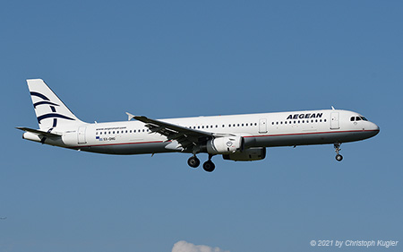 Airbus A321-231 | SX-DNG | Aegean Airlines | Z&UUML;RICH (LSZH/ZRH) 02.07.2021