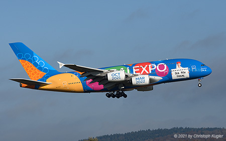 Airbus A380-861 | A6-EOT | Emirates Airline  |  Dubai Expo - See you there cs | Z&UUML;RICH (LSZH/ZRH) 21.11.2021