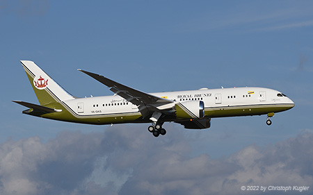 Boeing 787-8 | V8-OAS | Government of Brunei | Z&UUML;RICH (LSZH/ZRH) 28.01.2022