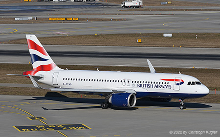 Airbus A320-251n | G-TTNO | British Airways | Z&UUML;RICH (LSZH/ZRH) 12.02.2022