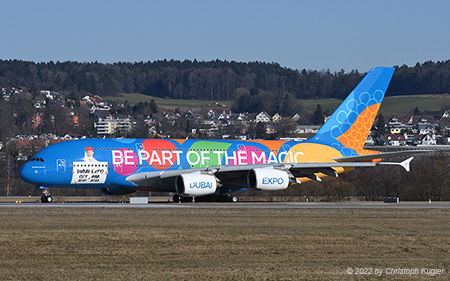 Airbus A380-861 | A6-EOT | Emirates Airline  |  Be Part of the Magic | Z&UUML;RICH (LSZH/ZRH) 13.02.2022