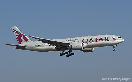 Boeing 777-2DZLR | A7-BBC | Qatar Airways  |  with 25 years of Excellence sticker | Z&UUML;RICH (LSZH/ZRH) 05.03.2022