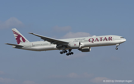 Boeing 777-3DZER | A7-BEG | Qatar Airways | Z&UUML;RICH (LSZH/ZRH) 06.03.2022
