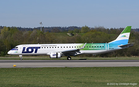 Embraer ERJ-195LR | SP-LNA | LOT Polish Airlines  |  Discover Podkarpackie cs | Z&UUML;RICH (LSZH/ZRH) 18.04.2022