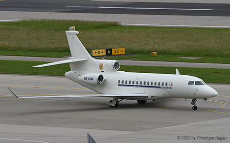 Dassault Falcon 7X | OO-LUM | Belgian Air Component (Luxaviation Belgium)  |  The titles 'Belgian Air Force' are not correct.  | Z&UUML;RICH (LSZH/ZRH) 24.05.2022