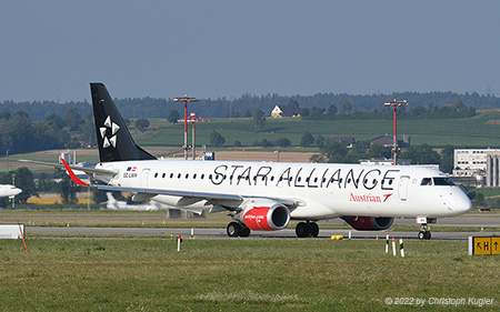 Embraer ERJ-195LR | OE-LWH | Austrian Airlines | Z&UUML;RICH (LSZH/ZRH) 24.07.2022