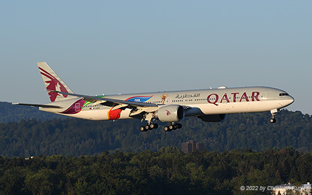 Boeing 777-3DZER | A7-BAX | Qatar Airways  |  FIFA world cup 2022 cs | Z&UUML;RICH (LSZH/ZRH) 13.08.2022