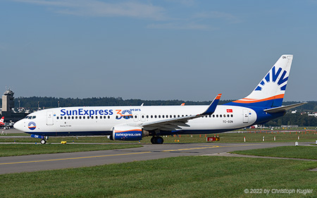 Boeing 737-86J | TC-SON | SunExpress  |  30 Years SunExpress sticker | Z&UUML;RICH (LSZH/ZRH) 02.09.2022