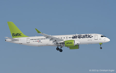Airbus A220-300 | YL-CSN | Air Baltic  |  Flying for Swiss International Air Lines | Z&UUML;RICH (LSZH/ZRH) 11.12.2022