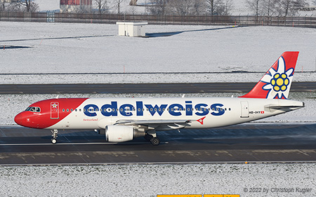 Airbus A320-214 | HB-IHY | Edelweiss Air | Z&UUML;RICH (LSZH/ZRH) 11.12.2022